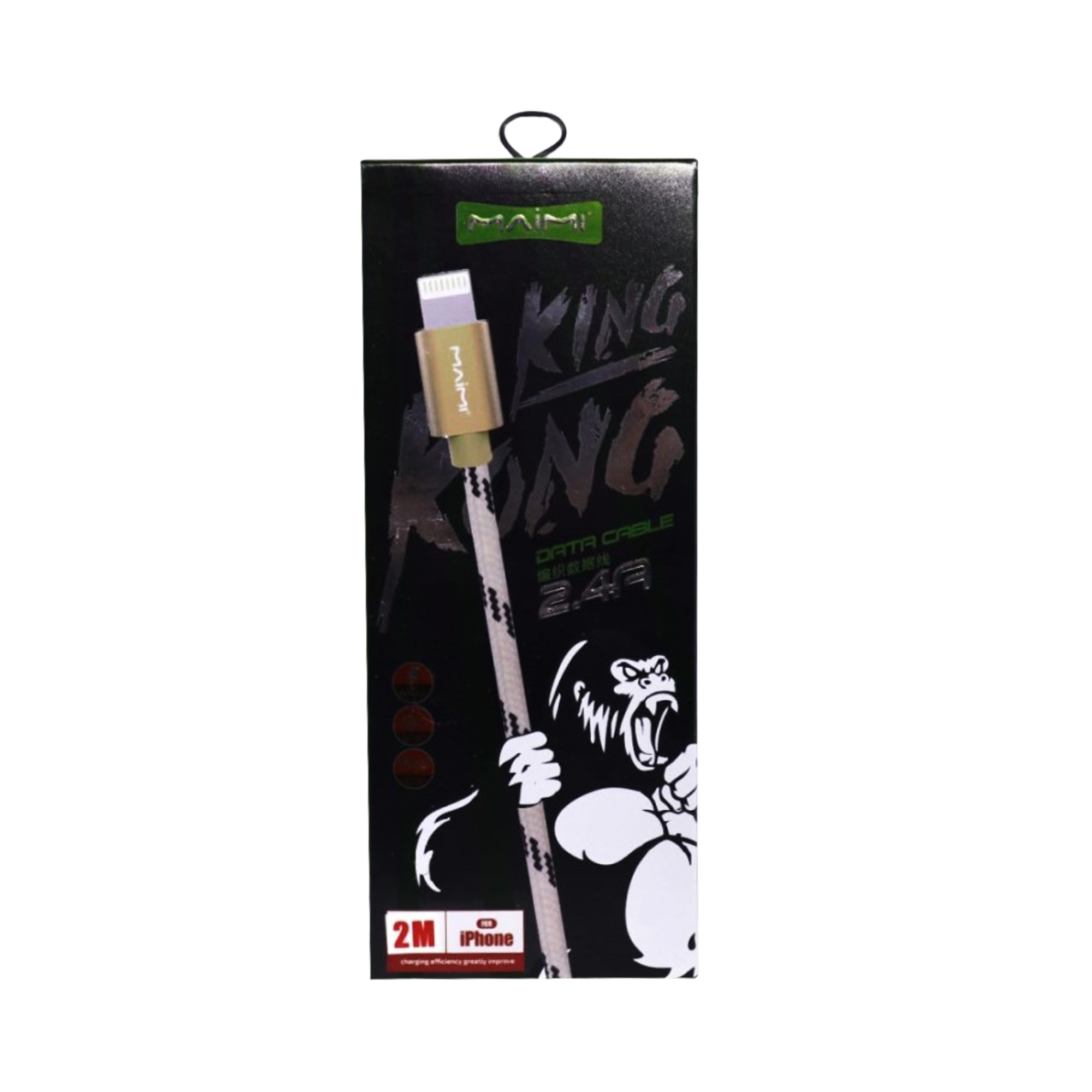 KABEL DATA MAIMI X24-KINGKONG-IOS-1M-GOLD/GREY- 2.4A CHARGING SPEED  ORIGINAL